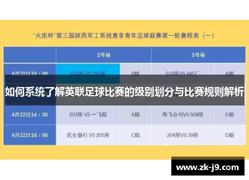 如何系统了解英联足球比赛的级别划分与比赛规则解析
